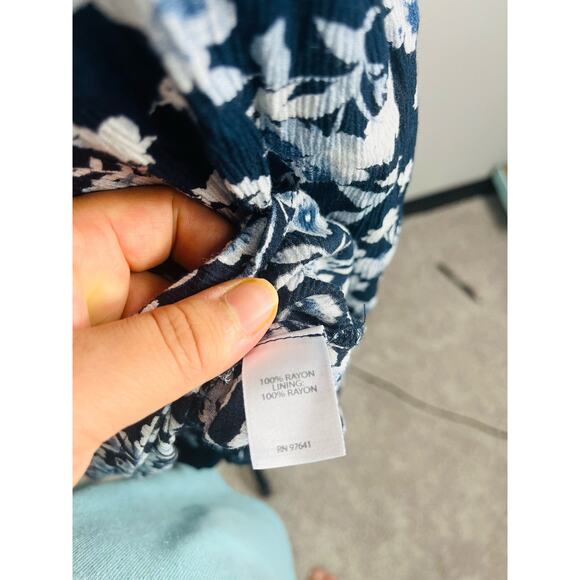 J Jill floral paisley navy tunic dress size XSP - Picture 11 of 12